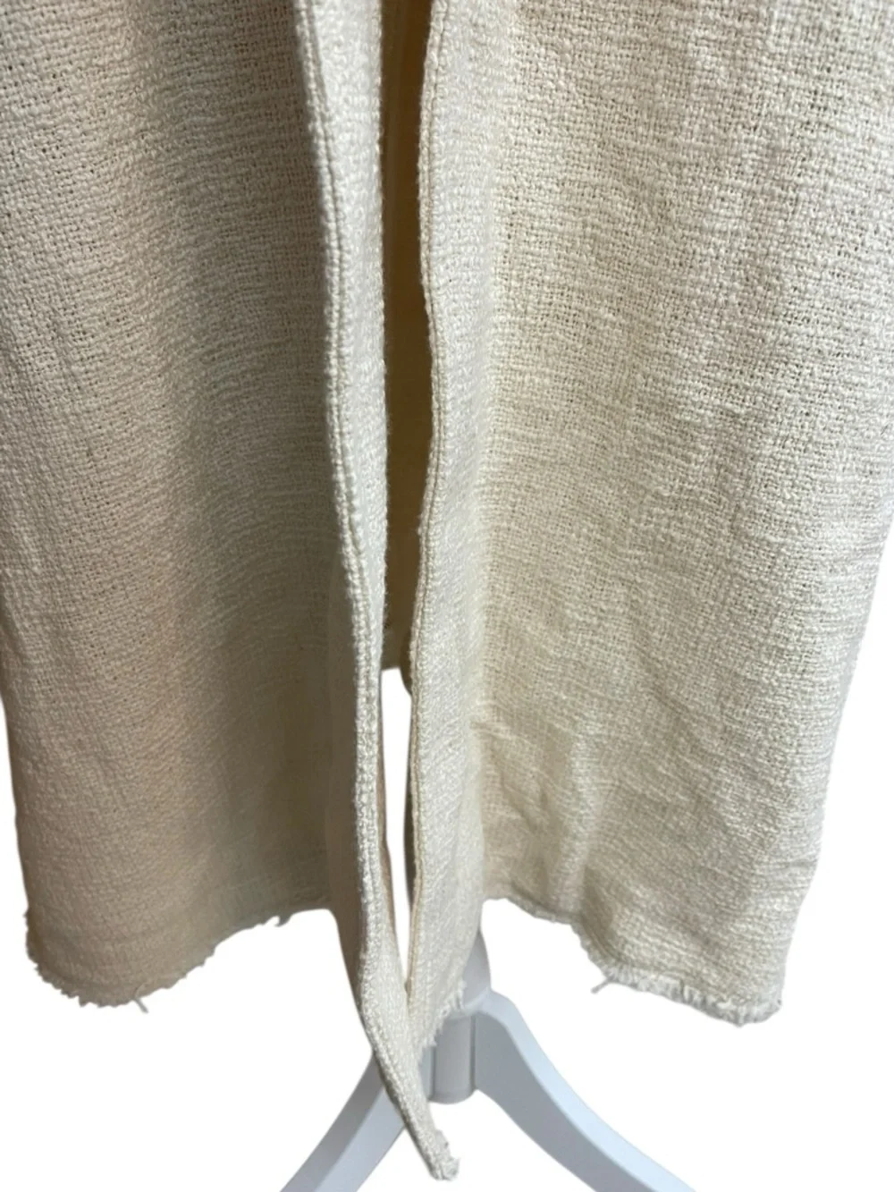 Zara Rustic Long Textured Coat Ecru Ivory - Picture 4 of 16